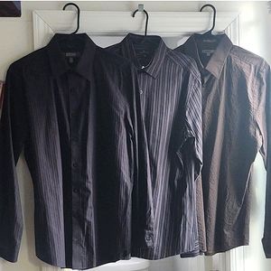 3 Men's Buttoned Dress Shirts Kenneth Cole Reaction, Express, Marc Anthony  M L